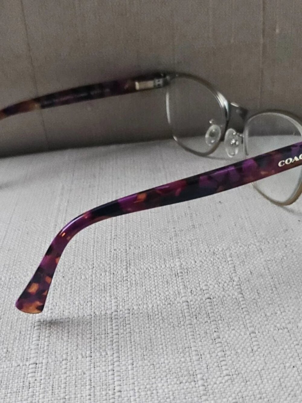 Coach Women Eyeglasses Frame Satin Prple Gold/Prple Confetti Eyewear Glasses - Picture 7 of 12